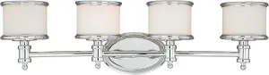 VAXCEL Carlisle 4 Light Bathroom Vanity Fixture, Polished Chrome Finish, Transitional Over Mirror Lighting, Easy Installation