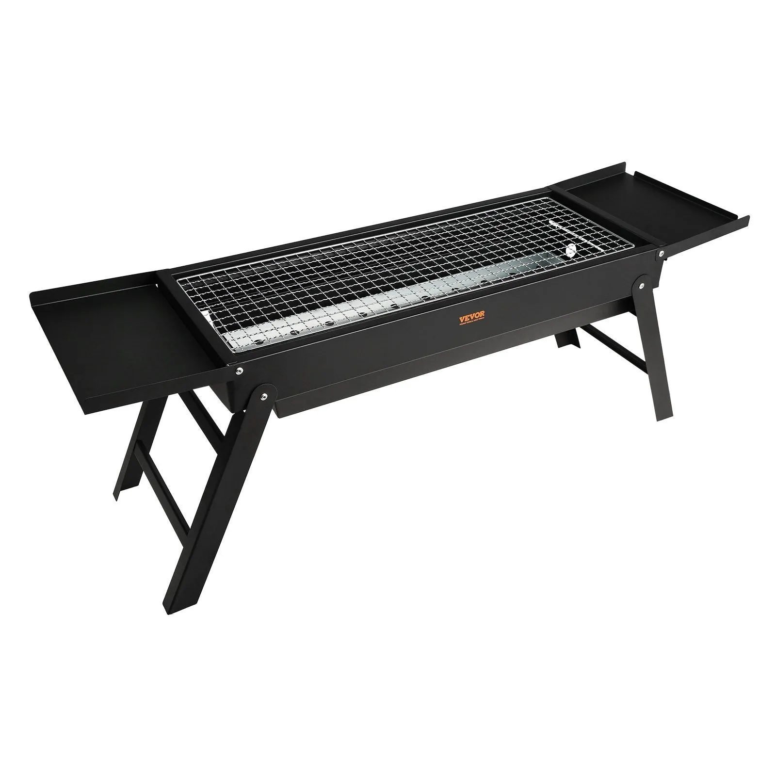 VEVOR 23 Inch Portable Charcoal Grill, Compact Foldable Grill, Heavy Duty Steel BBQ Grill, Mini Smoker For Travel, Outdoor Cooking, Barbecue Camping, Picnic, Patio Black