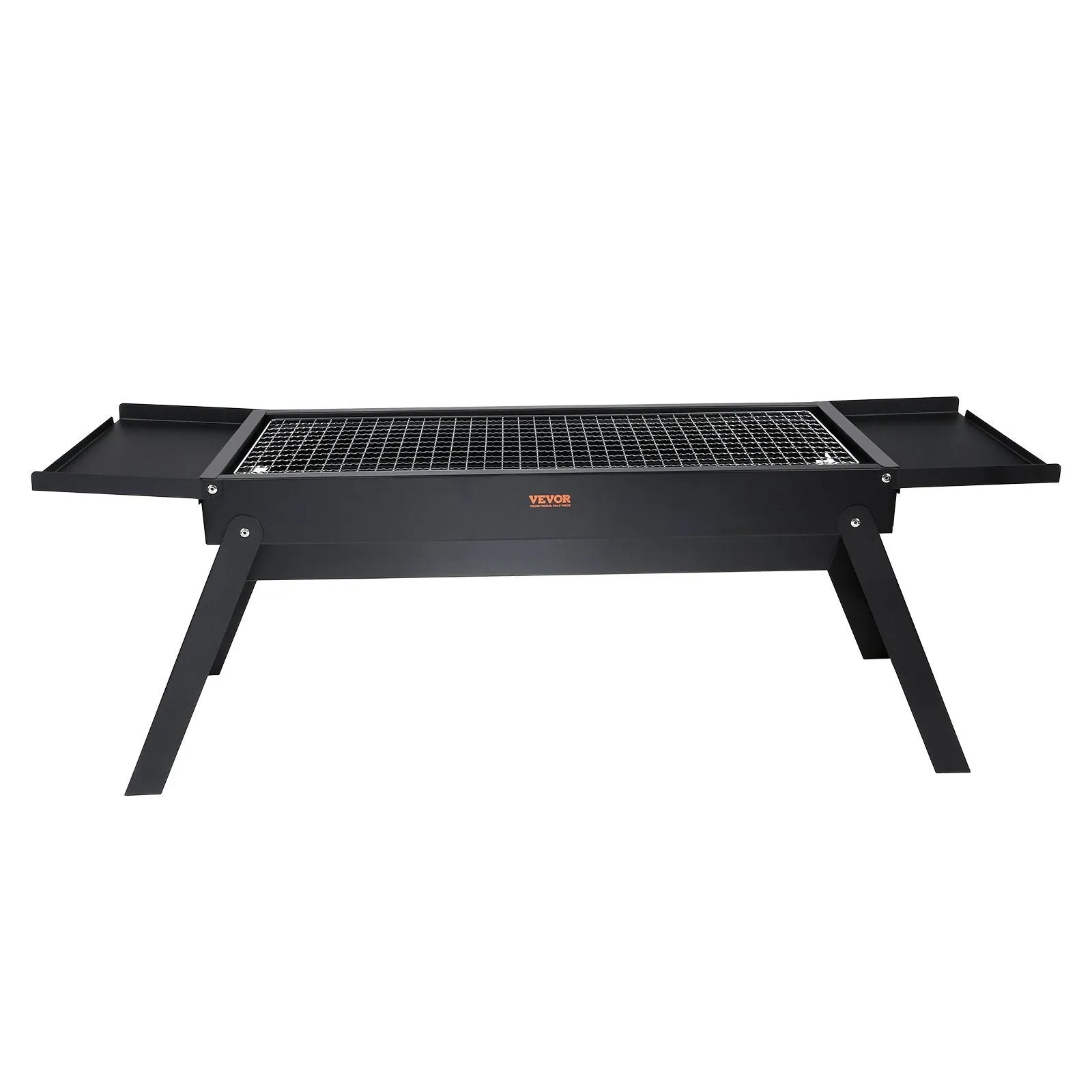 VEVOR 23 Inch Portable Charcoal Grill, Compact Foldable Grill, Heavy Duty Steel BBQ Grill, Mini Smoker For Travel, Outdoor Cooking, Barbecue Camping, Picnic, Patio Black