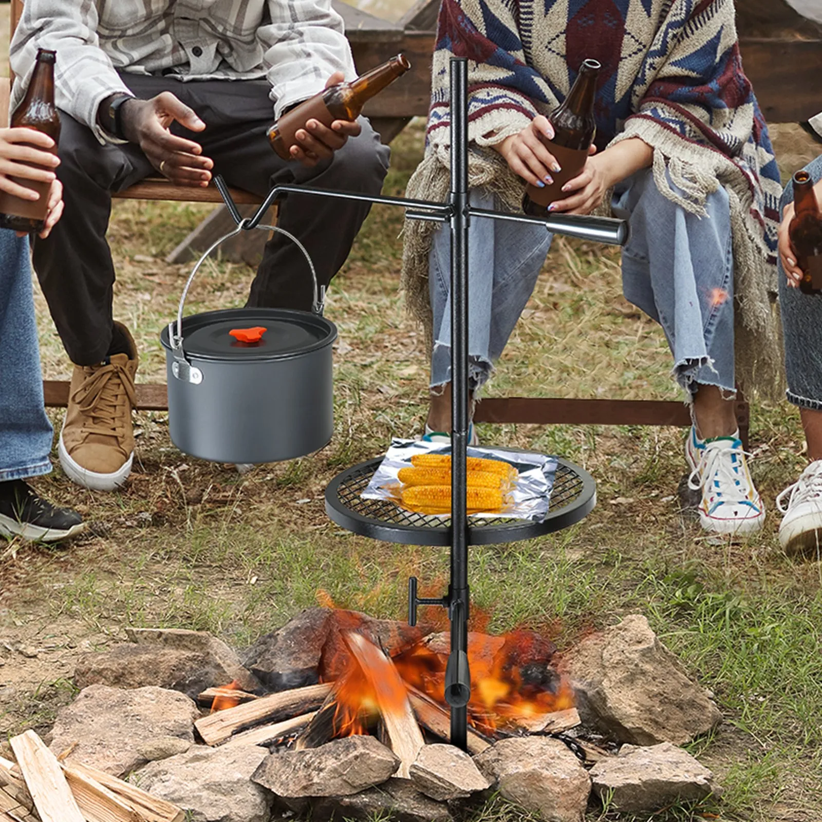VEVOR Swivel Campfire Grill - Heavy Duty Steel Grill Grates for Outdoor Cooking