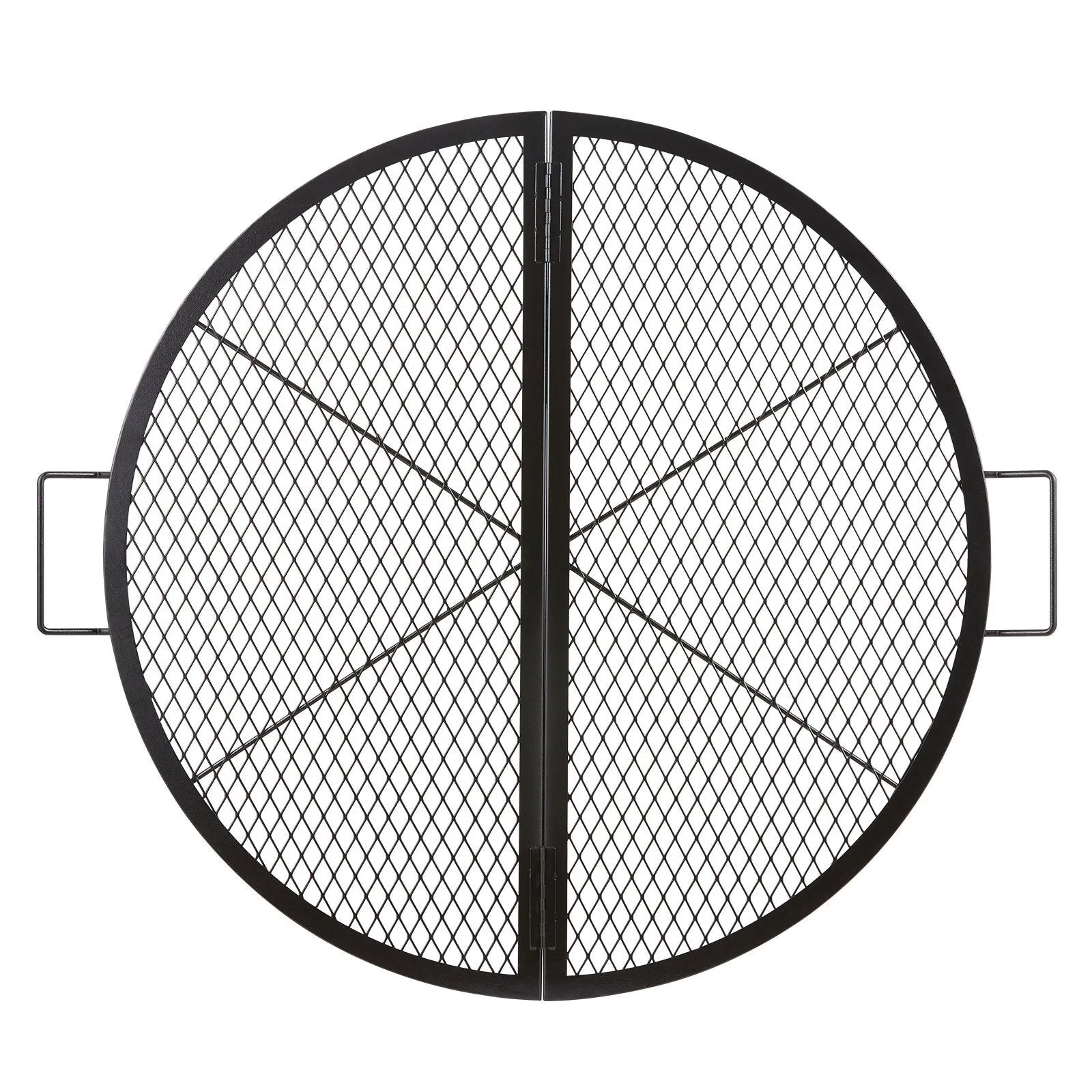 VEVOR X-Marks Fire Pit Grill Grate, Foldable Round Cooking Grate, Heavy Duty Steel Campfire BBQ Grill Grid With Handle And Support X Wire, Portable Camping Cookware For Outside Party, 36 Inch Black
