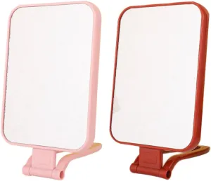 VICASKY 2pcs Foldable Square Makeup Mirror Compact Vanity Mirror for Women Practical Desktop Wall-Mounted Use for Bedroom Travel and Easy Makeup Applications