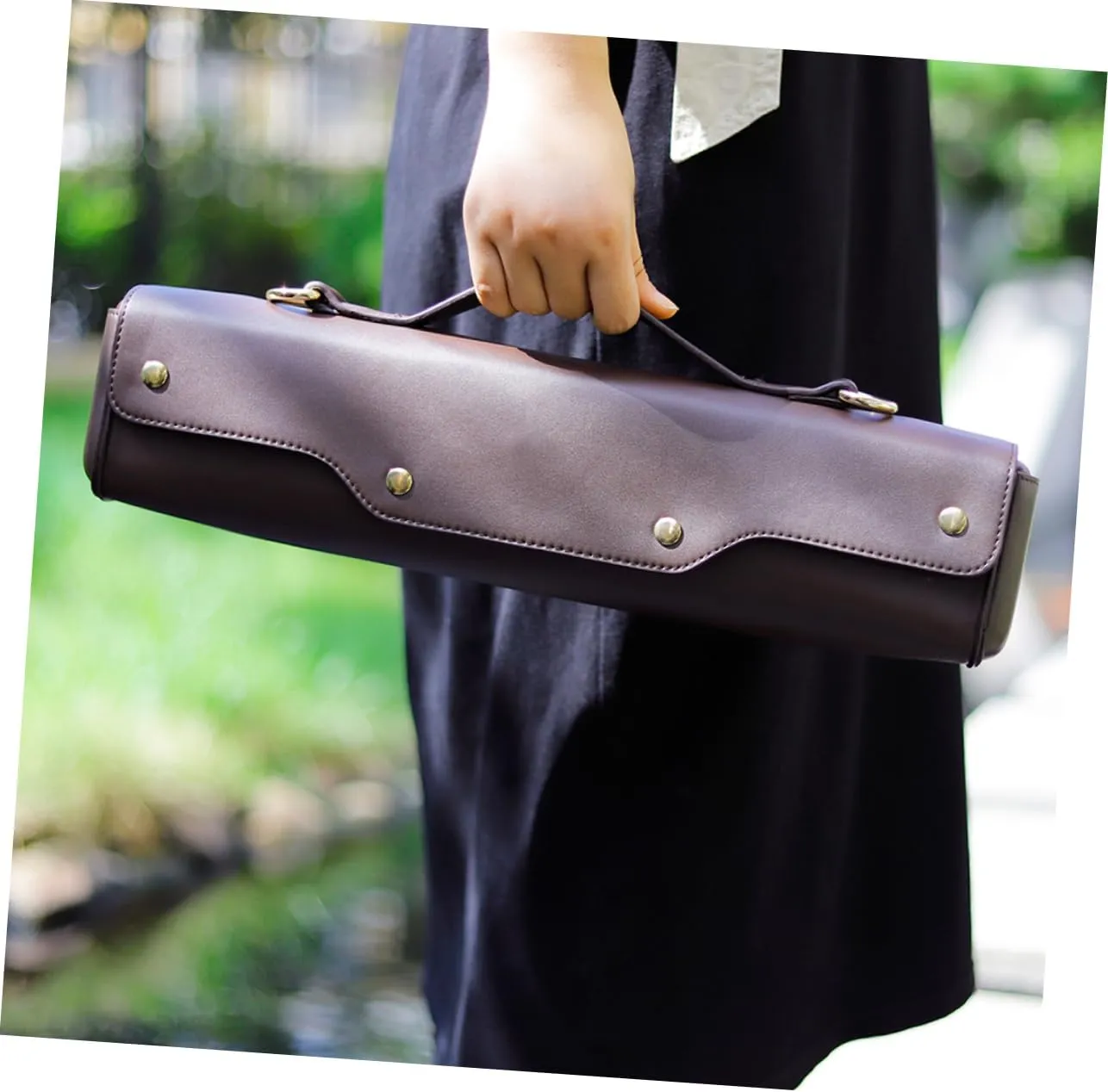 VICASKY Flute Carry Case Durable Synthetic Shoulder Bag for Thickened Material for Protection for Flute Players and Students Coffee Color