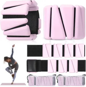 Vinsot Pilates Wrist Ankle Weights for Women, Wearable Arm Leg Set of 4(2Lbs Each) Adjustable Weighted Wristbands Arm Leg Weights Suitable for Walking Swimming Running Yoga Gym