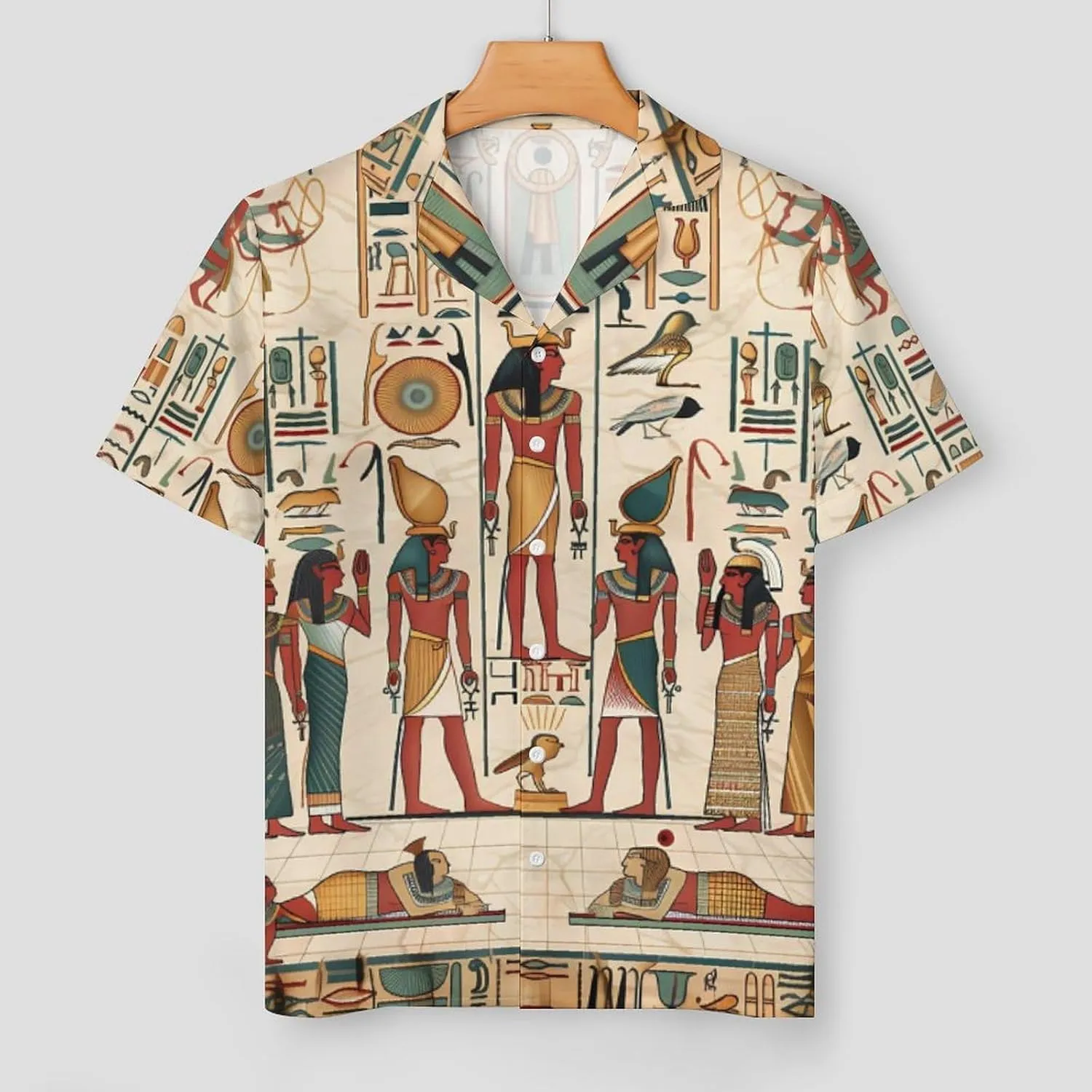 Vintage Ancient Egyptian Pharaoh Statue Women's Satin Pajama Set Short Sleeve Button Down Sleepwear Loungewear Pj Set