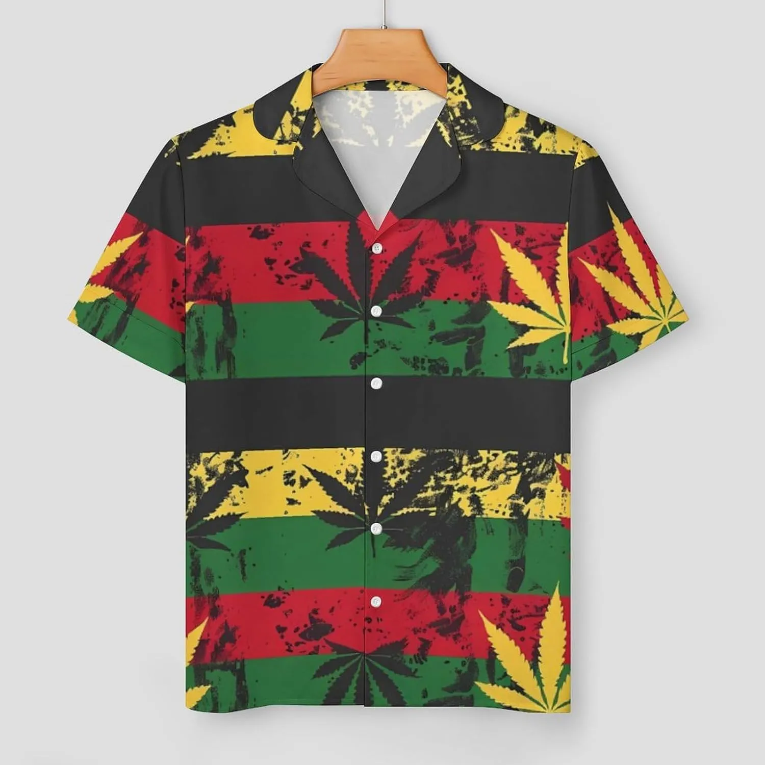Vintage Rasta Flag Weed Women's Satin Pajama Set Short Sleeve Button Down Sleepwear Loungewear Pj Set