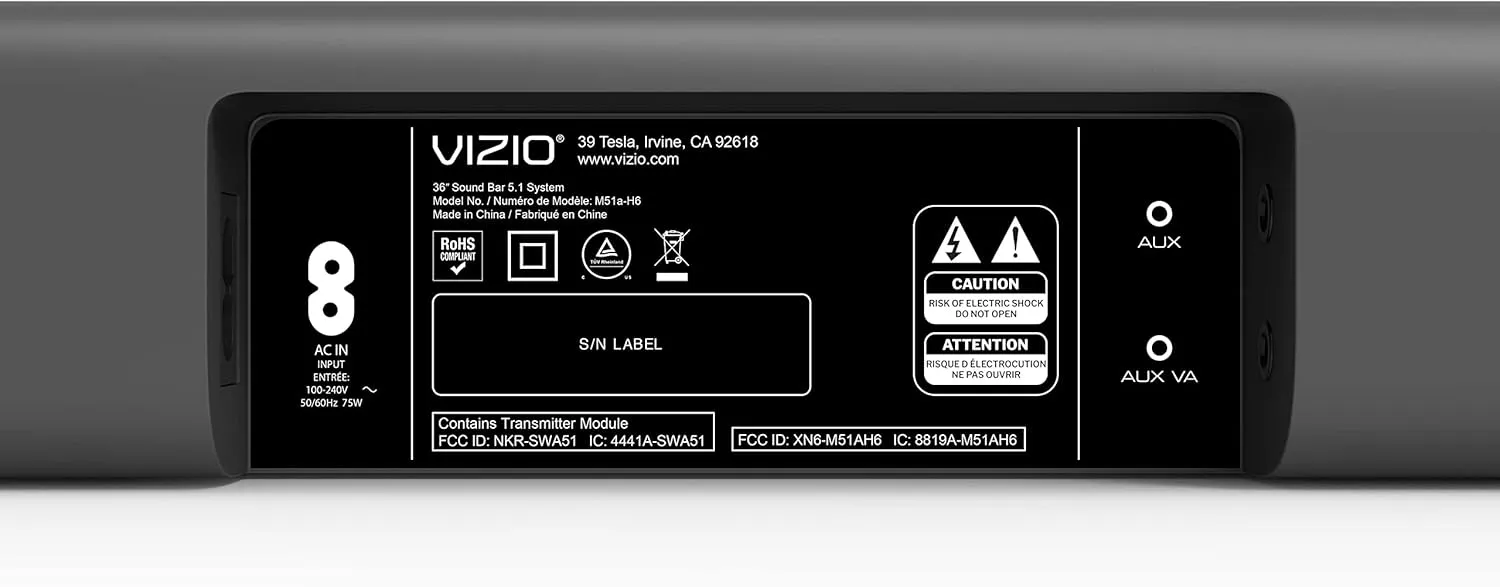 VIZIO M-Series 5.1 Premium Sound Bar with Dolby Atmos, DTS:X, Bluetooth, Wireless Subwoofer and Alexa Compatibility, M51ax-J6, 2022 Model