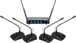 VocoPro, 4 Wireless Microphone System, XLR Connector, Black, Digital-Quad-Conference-C2
