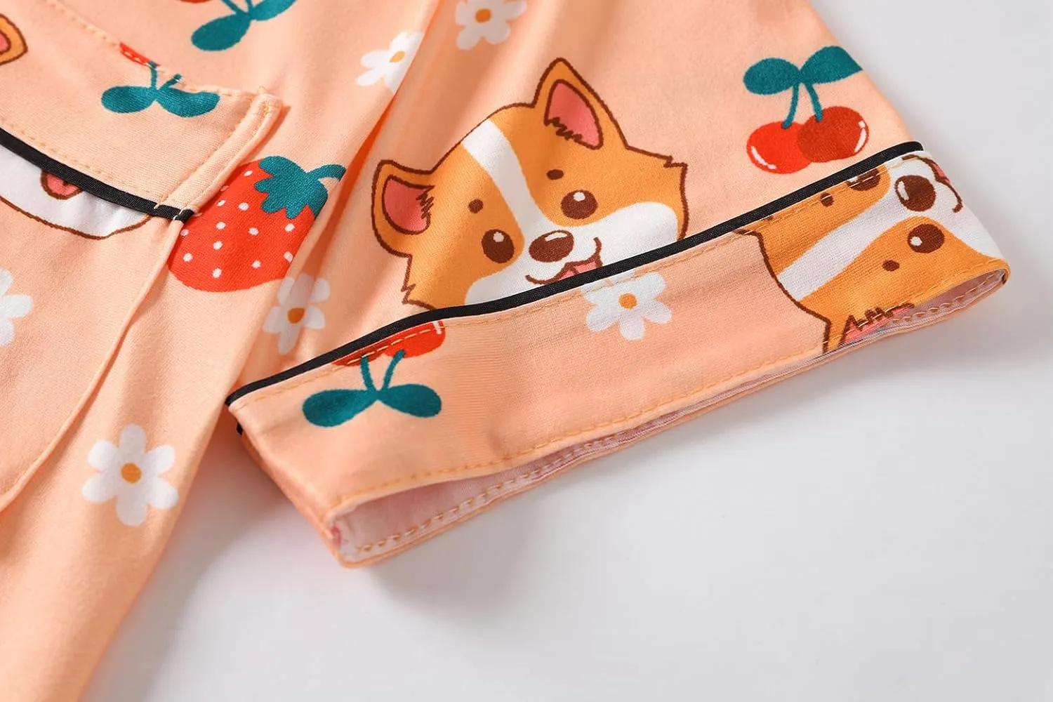 Vopmocld Girls 2PCS Pajama Sets Button Down Short Sleeve Long Pants Sleepwear Cute Patterns Lounge Outfit Sest for Teens