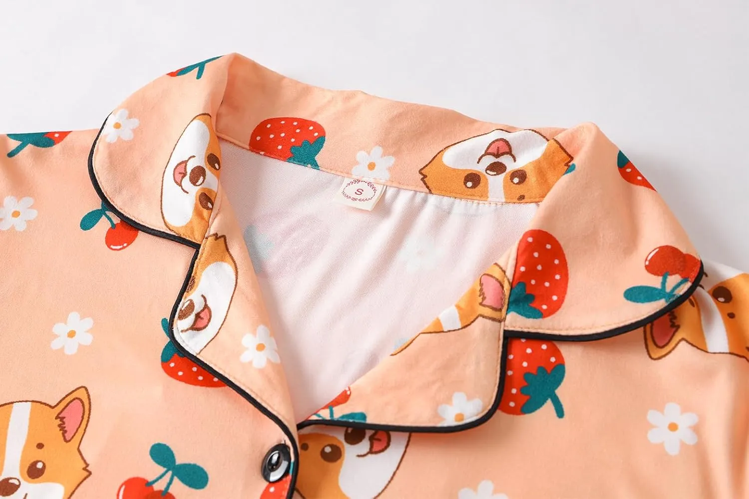 Vopmocld Girls 2PCS Pajama Sets Button Down Short Sleeve Long Pants Sleepwear Cute Patterns Lounge Outfit Sest for Teens