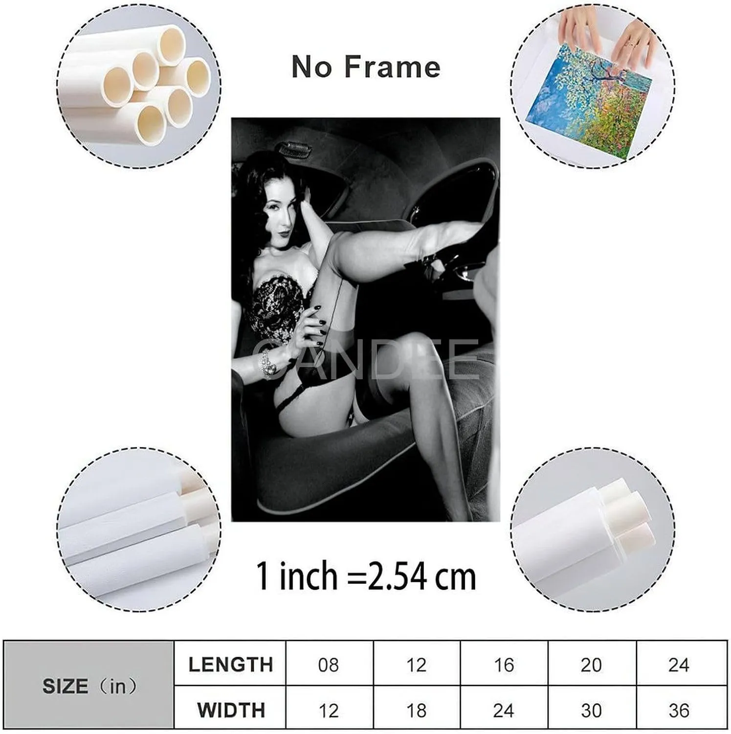 WACYYIO Dita Von Teese Sexy Model Poster Black And White Poster (1) Canvas Painting Posters And Prints Wall Art for Living Room Bedroom Decor 24x36inch(60x90cm), Unframe-style