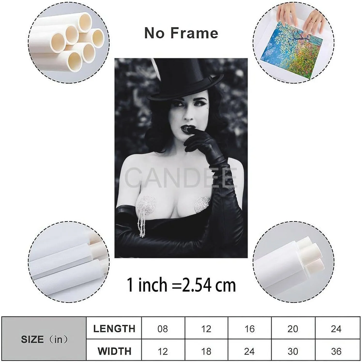 WACYYIO Dita Von Teese Sexy Model Poster Black And White Poster (3) Canvas Painting Wall Art Poster for Bedroom Living Room Decor 20x30inch(50x75cm)