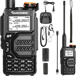 Walkie-Talkie UV-5K Dual Band Radio,AM/FM/DTMF Rechargeable 5W Long Range Walkie Talkies for Adults,1600mAh Emergency Radio with Headphones，Suit for Outdoor