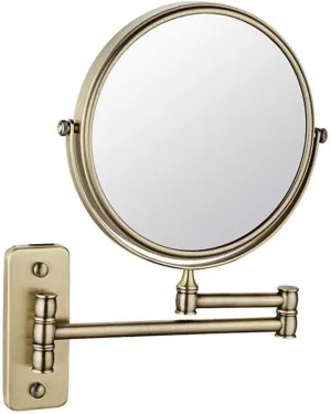 Wall-Mounted Makeup Mirror, 8-Inch Two-Sided Swivel Mirror with Magnification, 360° Swivel, Extendable Arm, for Bathroom, Hotel, Spa(7X)