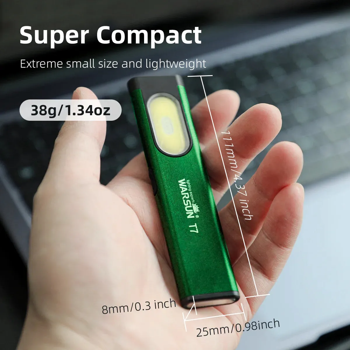 Warsun T7 Latest LED Keychain Flashlight  650Lm Portable Mini Torch Light Pocket Lantern Flood Work Light With Magnet