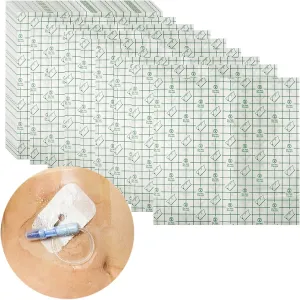 Waterproof Shower Cover Shields for Dialysis Port Picc Line Chest Catheter PD Peritoneal Dialysis Chemo Port Feeding Tube G-Tube Patient Shower Protector, 6"x6"(Pack of 50)