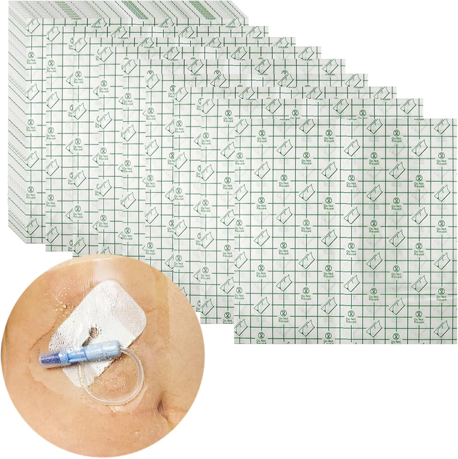 Waterproof Shower Cover Shields for Dialysis Port Picc Line Chest Catheter PD Peritoneal Dialysis Chemo Port Feeding Tube G-Tube Patient Shower Protector, 6"x6"(Pack of 50)