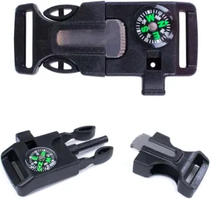 West Coast Paracord 2 Pack and 10 Pack Emergency Whistle Buckle with Flint Scraper Compass and Fire Starter for Outdoor Camping Hiking Paracord Bracelet