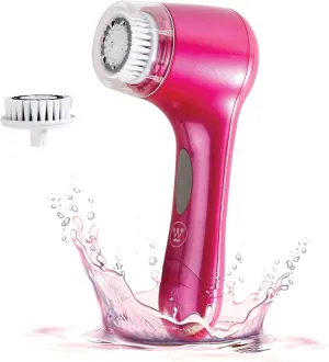 Westinghouse Facial Cleansing Brush Waterproof Portable Facial Exfoliator, Blackhead Remover Face Scrubber with 2 Brushes, Electric Face Scrubber Exfoliator