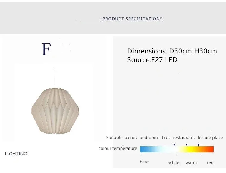 White Art Origami Lantern,Modern Waterproof Paper Lamp Shade,Simple Home Decor,Tourist Attractions Pendent Decorations,50% Off