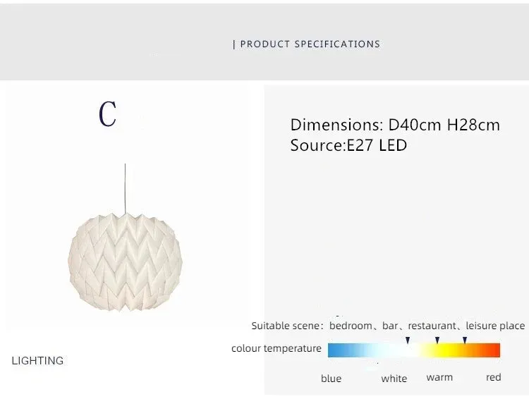 White Art Origami Lantern,Modern Waterproof Paper Lamp Shade,Simple Home Decor,Tourist Attractions Pendent Decorations,50% Off