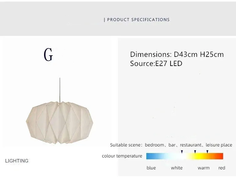 White Art Origami Lantern,Modern Waterproof Paper Lamp Shade,Simple Home Decor,Tourist Attractions Pendent Decorations,50% Off