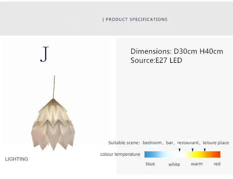 White Art Origami Lantern,Modern Waterproof Paper Lamp Shade,Simple Home Decor,Tourist Attractions Pendent Decorations,50% Off