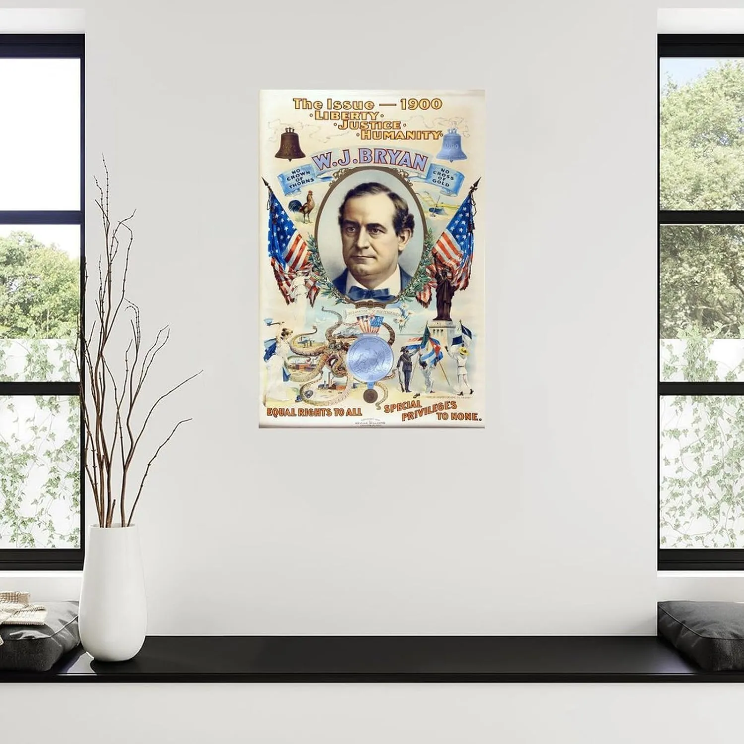 William Jennings Bryan Poster Portrait Poster 2 Canvas Painting Posters And Prints Wall Art Pictures for Living Room Bedroom Decor 16x24inch(40x60cm) Unframe-style