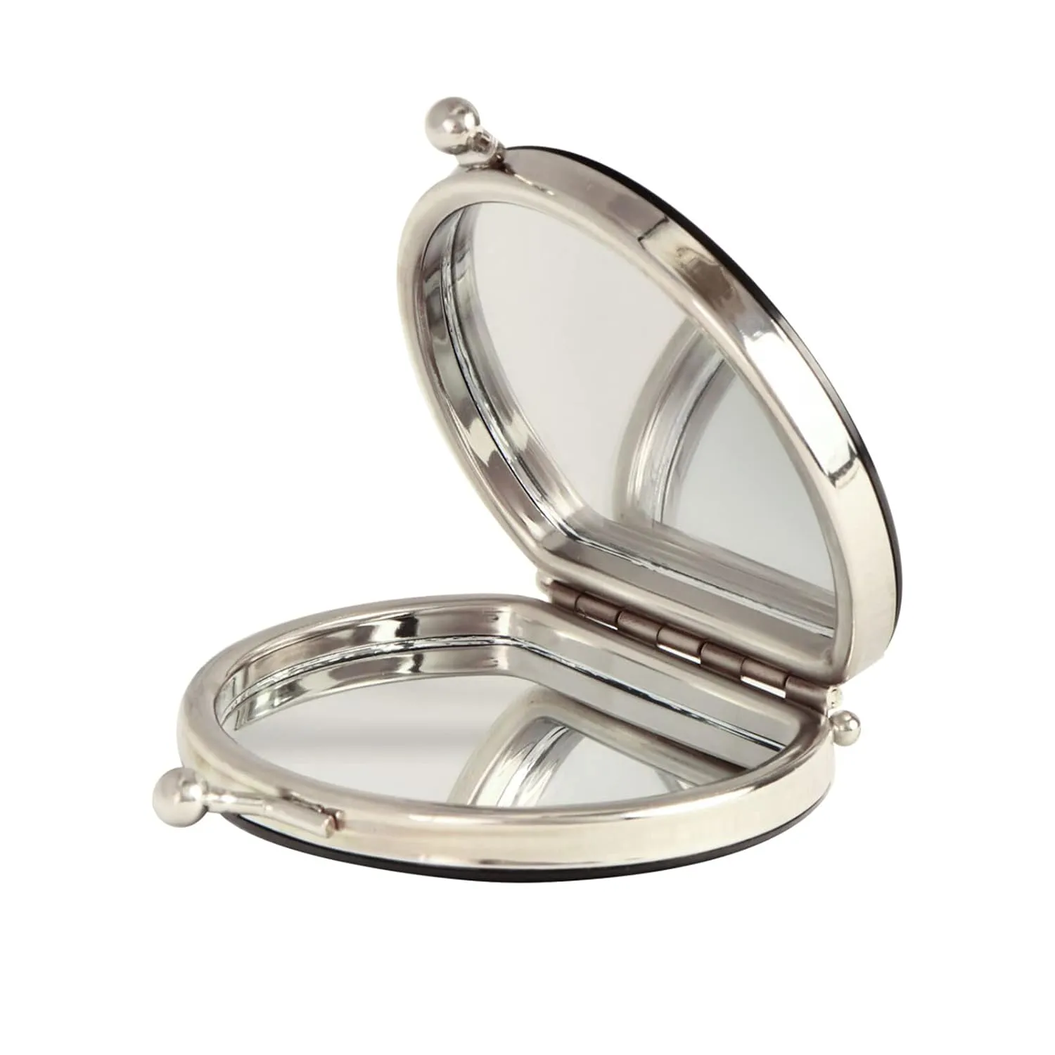William Morris White Flowers, Yellow Flowers, Green Foliage Leaves Compact Mirror Portable Folding Travel Makeup Mirror 1X/2X Magnification for Travel Women Men Girls Lady Pocket Purse Handbag