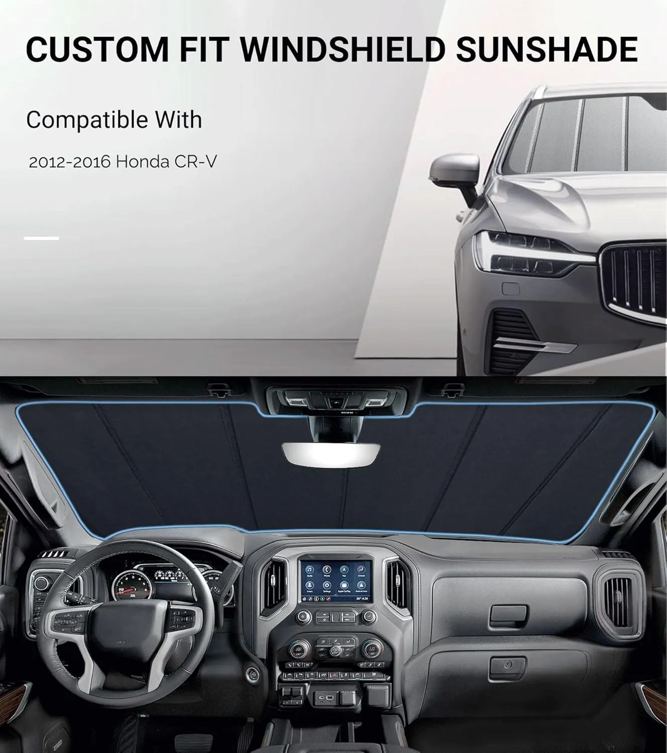 Windshield Sun Shade for Honda CR-V 2012-2016,Thicken Front Windshield Sunshade for Summer,6 Layers Sun Shield,Accordion Fold