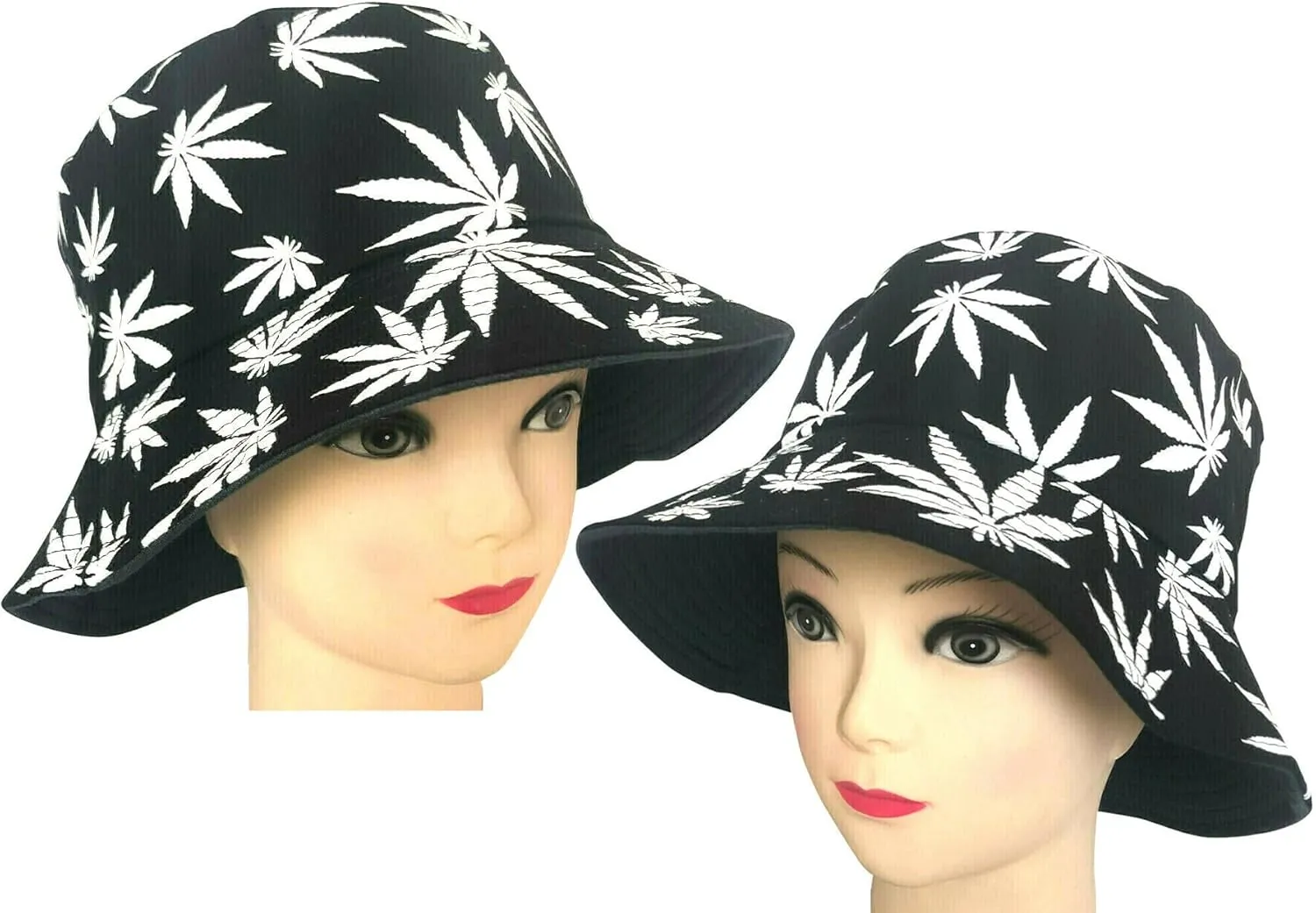 Women Men Reversible Marijuana Bucket Hat Summer Travel Fisherman Beach Sun Hat Packable