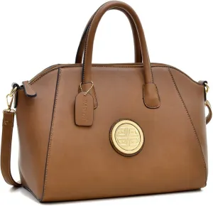 Women Zip-Around Medium Dome Satchel Purse Recycled Synthetic Leather Shoulder Bag Boho Aztec Handbags
