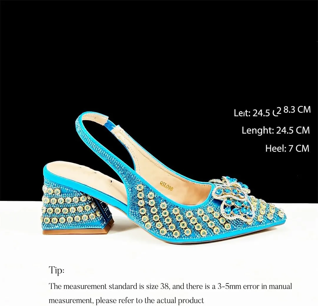 Women’S Full Diamond High Heels and Dual Use Clutch Set with Graffiti Design for Stylish Parties