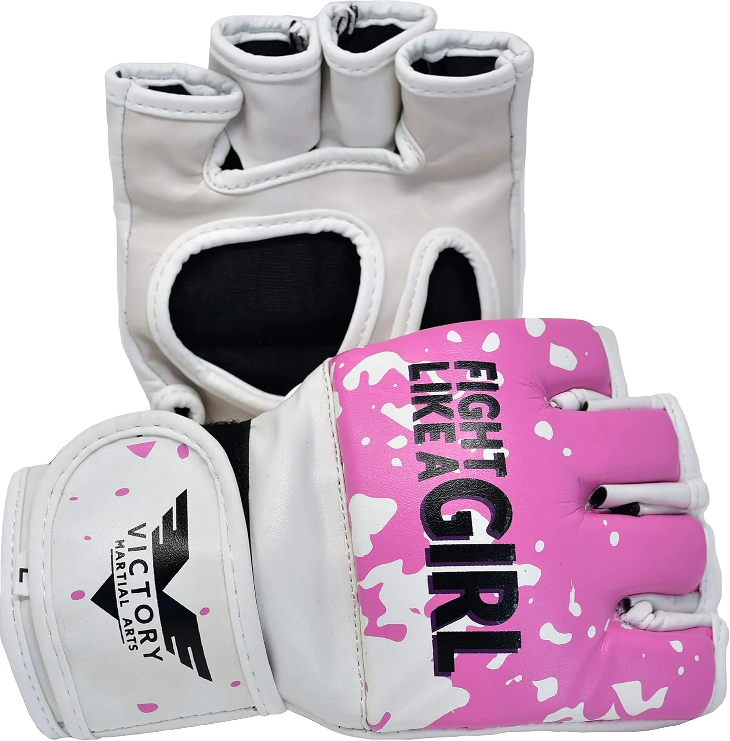 Women's MMA Gloves Boxing Gloves Synthetic Leather Fingerless Punching Bag Gloves for Kickboxing, Sparring, Muay Thai and Heavy Bag