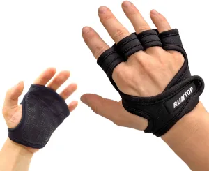 Workout Gloves Fitness Cross Training WODS Gym Yoga Exercise Grip Pads Weight Lifting Powerlifting Anti-Slip Barehand Strong Grips Palm Protect Men Women
