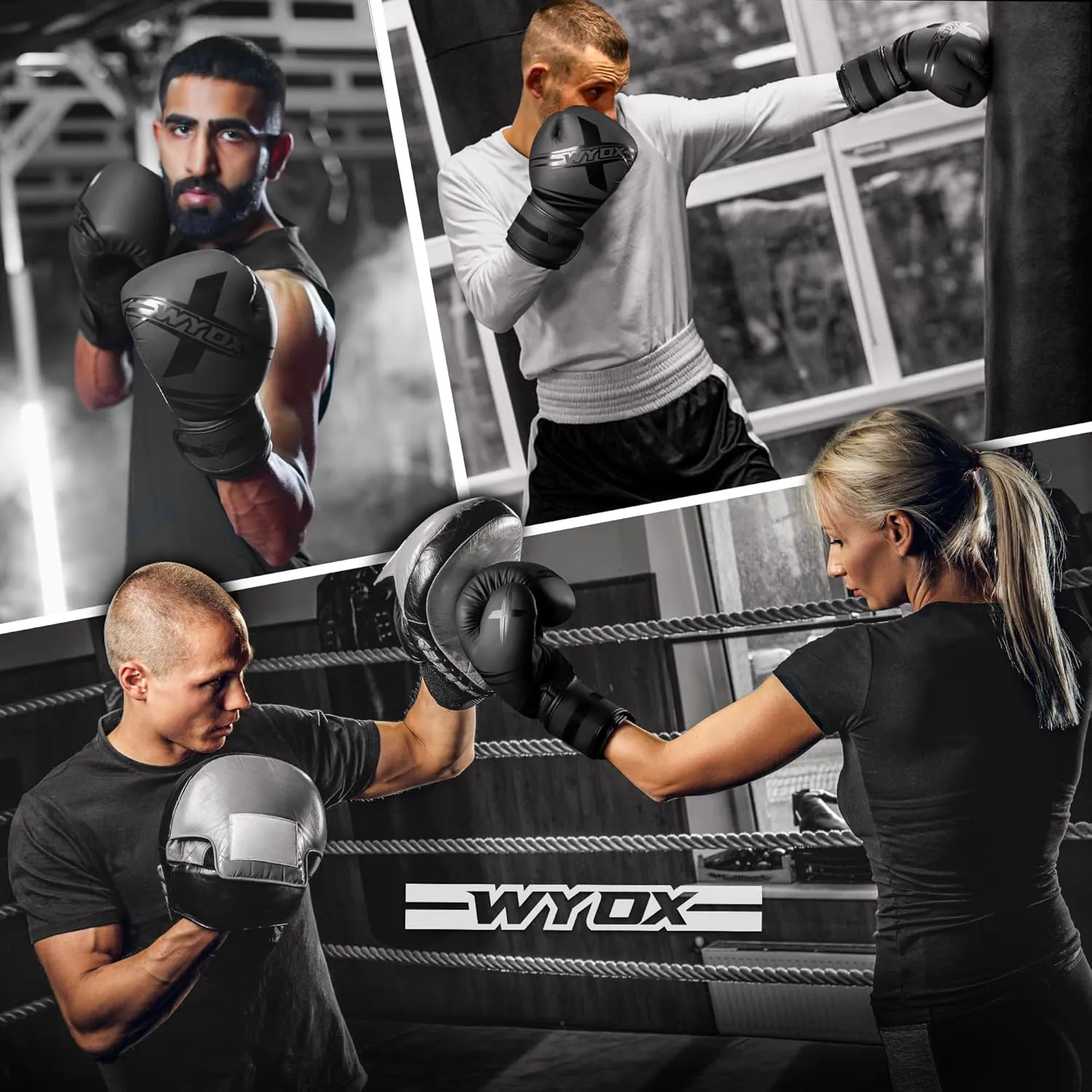 WYOX Boxing Gloves for Men & Women – 10oz 12oz 14oz 16oz Adult Training Gloves for Punching Bag, Kickboxing, MMA, Muay Thai – Sparring Gloves for Boxing Workouts & Weight Training