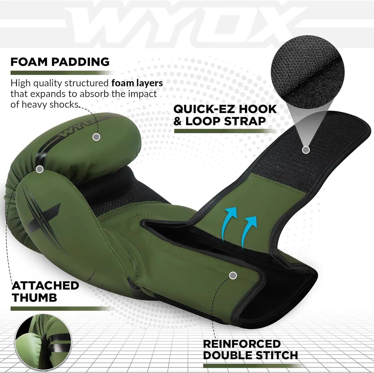 WYOX Boxing Gloves for Men & Women – 10oz 12oz 14oz 16oz Adult Training Gloves for Punching Bag, Kickboxing, MMA, Muay Thai – Sparring Gloves for Boxing Workouts & Weight Training