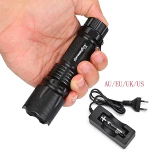 X900 XML T6 3800 lumen powerful led flashlight zoom 5 mode torch lamp Waterproof 18650 Battery tactical flash light For Hunting