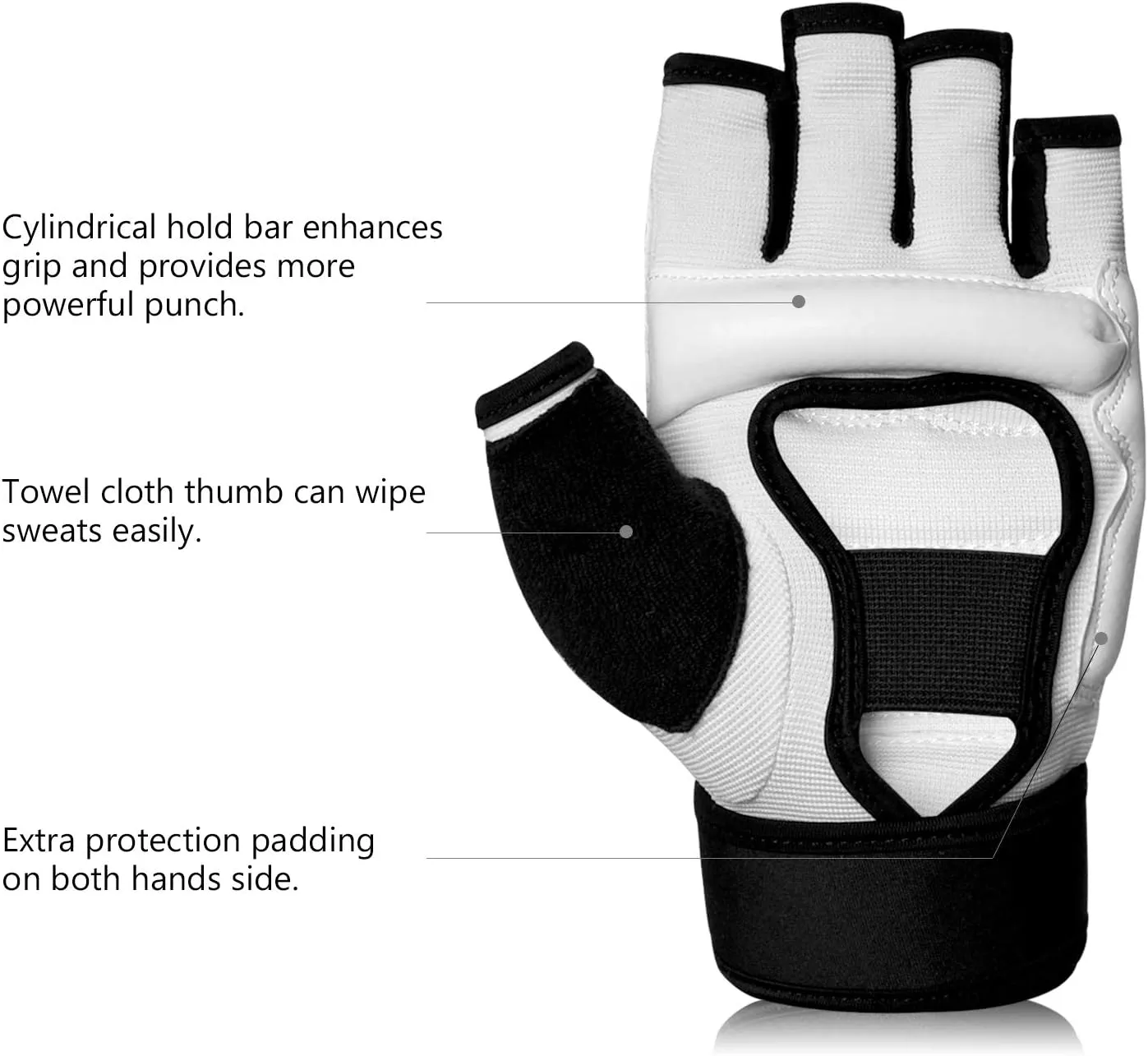 Xinluying Punch Bag Boxing Martial Arts MMA Sparring Grappling Muay Thai Taekwondo Training PU Leather Wrist Wraps Gloves