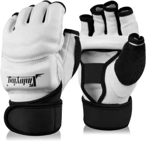 Xinluying Punch Bag Boxing Martial Arts MMA Sparring Grappling Muay Thai Taekwondo Training PU Leather Wrist Wraps Gloves