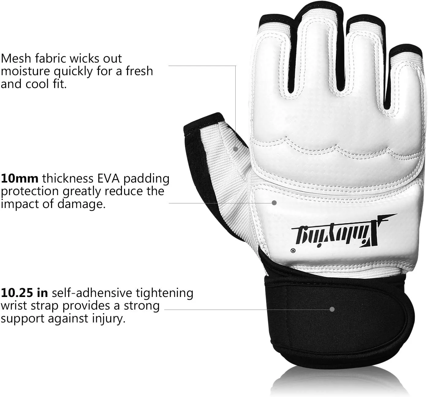 Xinluying Punch Bag Boxing Martial Arts MMA Sparring Grappling Muay Thai Taekwondo Training PU Leather Wrist Wraps Gloves