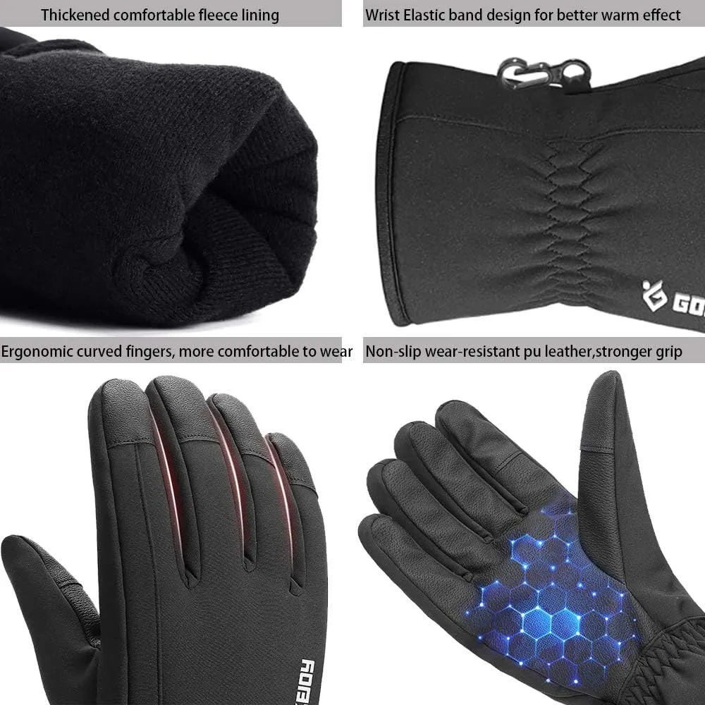 Y&R Direct Mens Winter Gloves -30℉Windproof Waterproof Warm Touch Screen Gloves for Outdoor Work Cycling