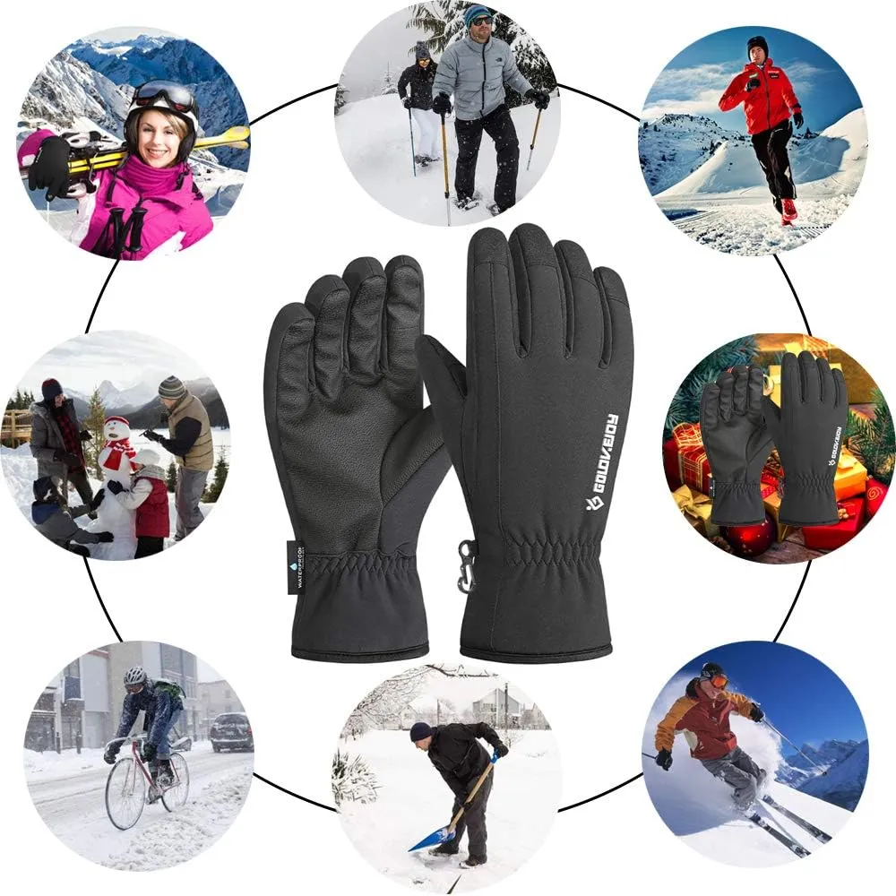Y&R Direct Mens Winter Gloves -30℉Windproof Waterproof Warm Touch Screen Gloves for Outdoor Work Cycling