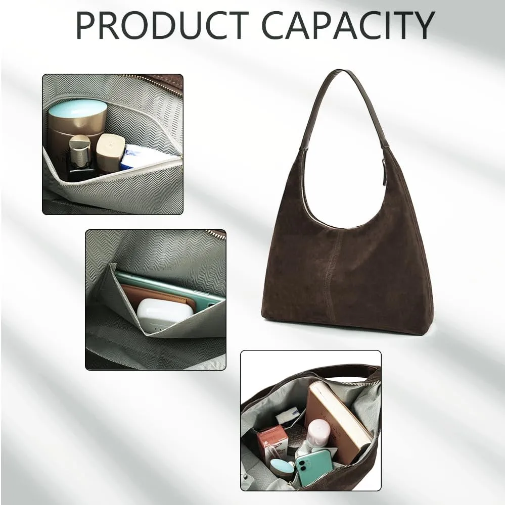 YDSIII Synthetic Suede Bag For Women,Tote Bag For women, Suede Tote Bag With Leather Shoulder Strap