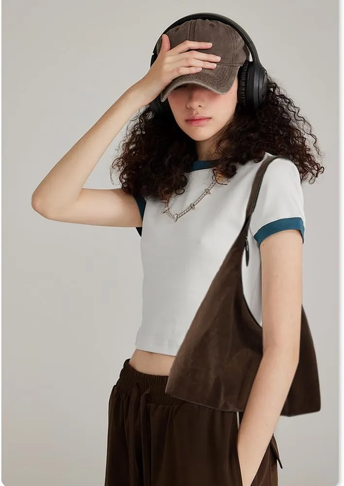 YDSIII Synthetic Suede Bag For Women,Tote Bag For women, Suede Tote Bag With Leather Shoulder Strap