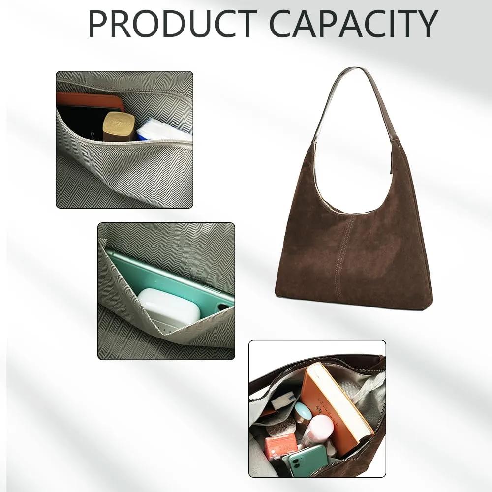 YDSIII Synthetic Suede Bag For Women,Tote Bag For women, Suede Tote Bag With Leather Shoulder Strap