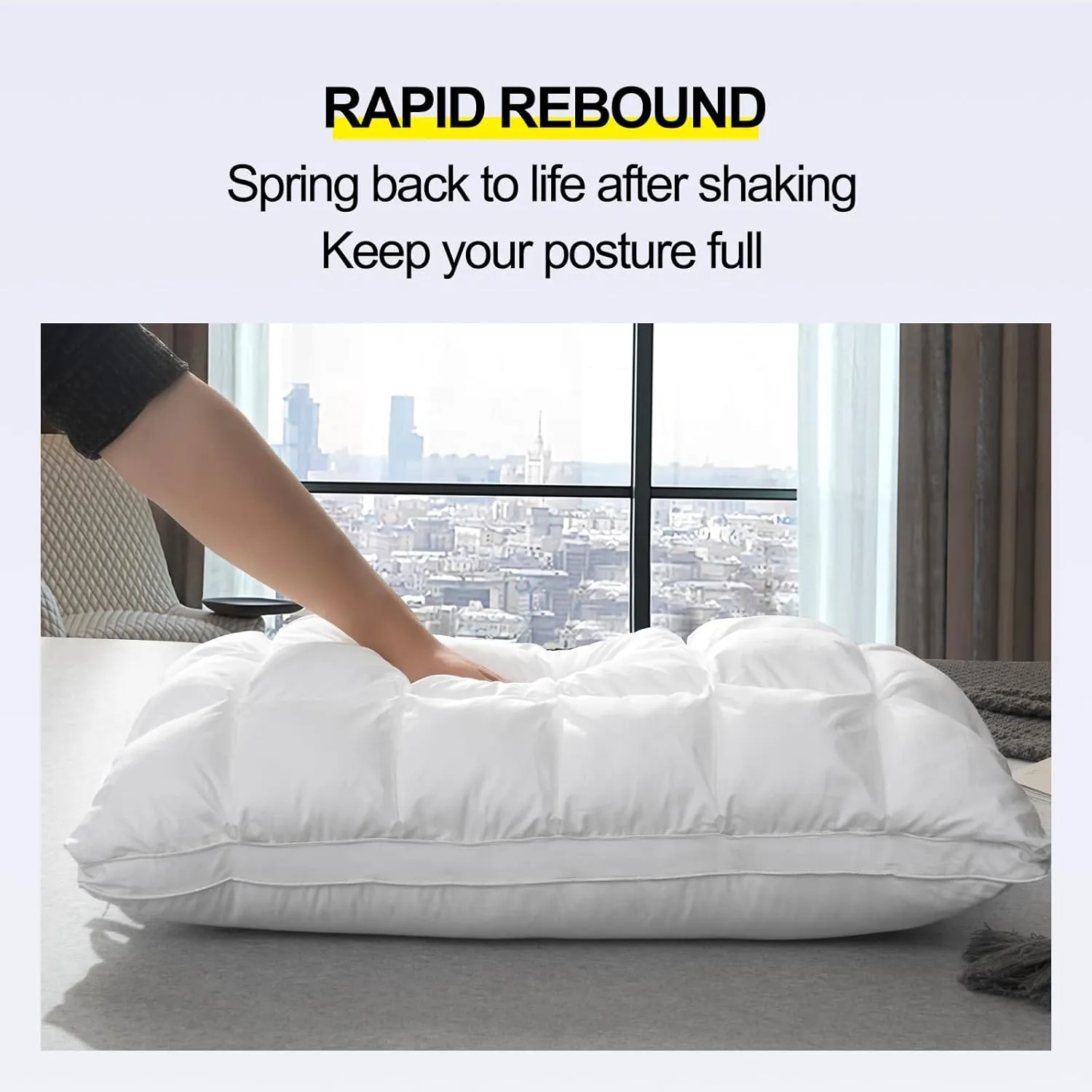 YOUR MOON Soft Pillows Standard for Sleeping, Support Bed Pillows, Fluffy Down Alternative Pillow, Luxury Hotel Gel Standard Pillows for Side Sleeping (White)