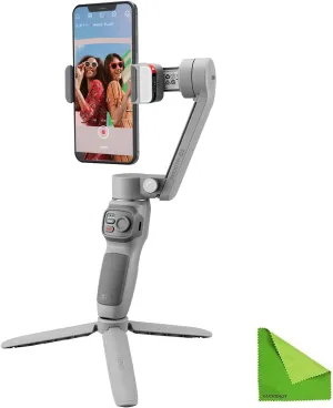 Zhiyun Smooth-Q3 Gimbal Stabilizer for Smartphone Android Cell Phone iPhone Zhi yun q 3-Axis Handheld Gimble Stick w/Tripod Stand LED Fill Light for Tiktok YouTube Vlog Video Kit Face/Object Tracking