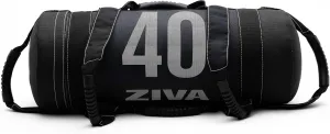 ZIVA Premium Power Core Sandbag - Elite Level Pre-Weighted Workout Bag, Commercial Grade Textured DuraLeather Shell, Reinforced Stitching Webbing, Ergonomic Handles | Home Gym Exercise - (10-50 lbs.)