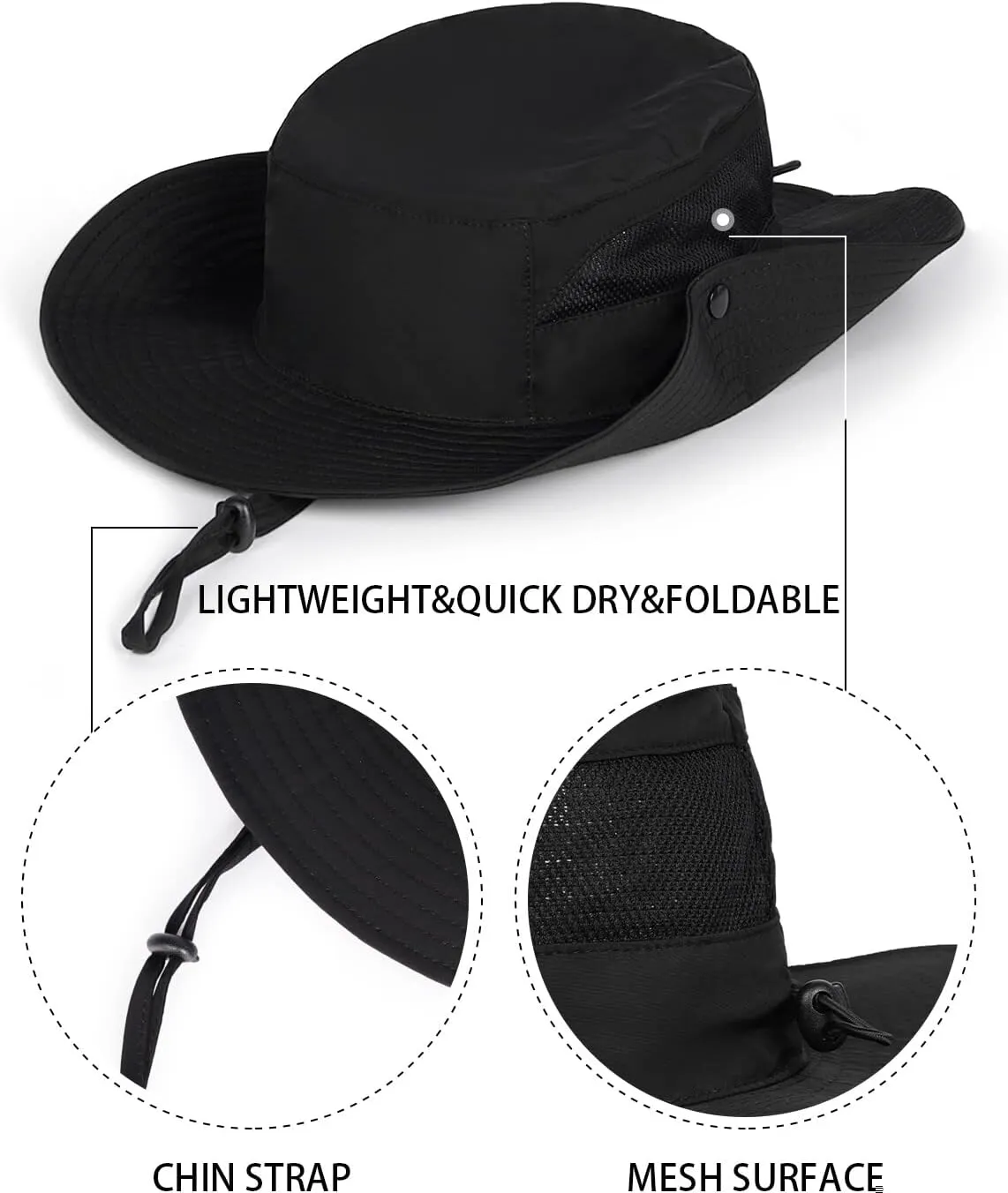 Zylioo XXL Oversize UV Fishing Sun Hat for Big Heads,XL Quick Dry Boonie Hats,Large Cooling Safari Hats with Strap